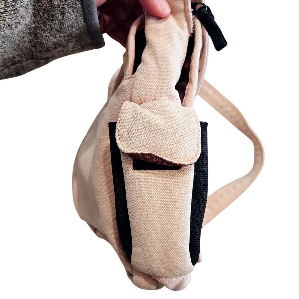 Kavu Cotton Canvas Crossbody Bag Light Pink Adjustable Strap Many Compartments - Picture 9 of 11